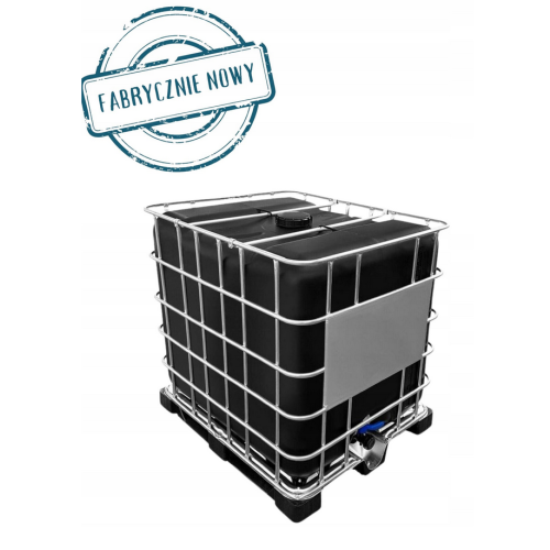 Zbiornik / Paletopojemnik 1000 L CZARNY (UV) | FABRYCZNIE NOWY | Certyfikat UN